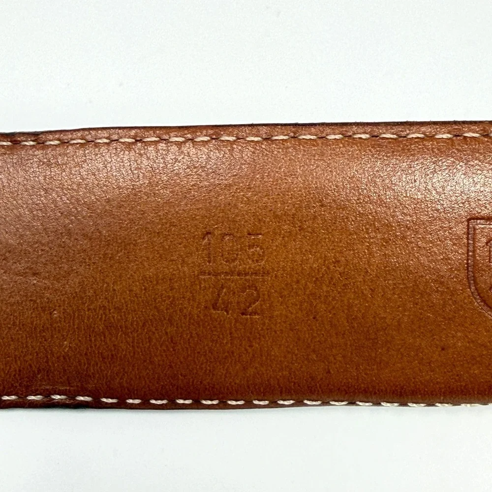 Allen Edmonds Manistee Leather Dress Belt Brogue‎ Brown USA Mens Size 42